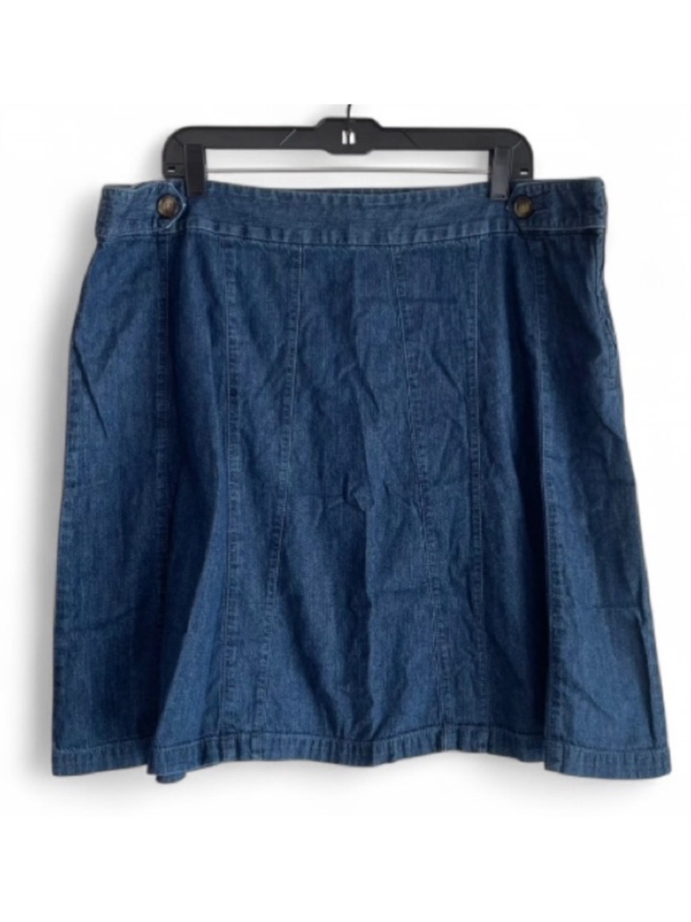 Ann Taylor 100% Cotton Blue Denim A Line Mini Skirt Size 18